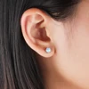 Classic Opal Earrings for Women 925 Sterling Silver Stud Earrings Round Small Earrings Christmas Gift 6
