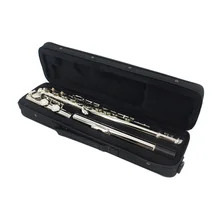 16 Holes Key of C Flute Cupronickel Nickel Plated Flauta Woodwind Music Instrument Dizi with Case Cleaning Cloth Stick Screwdriv