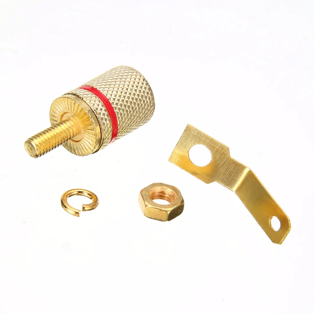 10pcs Gold Plated Audio Connector Terminal Mayitr Binding Post Speaker Amplifier 4mm Dia. Banana Plug Jack 25*11mm