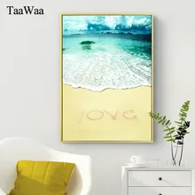 TAAWAA  Nordic Cuadros Decoracion Poster and Print the Sea Love Quote Canvas Wall Art Paintings Decor Picture for Living Room