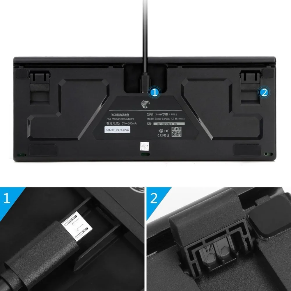 Игровая мини клавиатура Z88 механическая синий переключатель RGB светодиодная