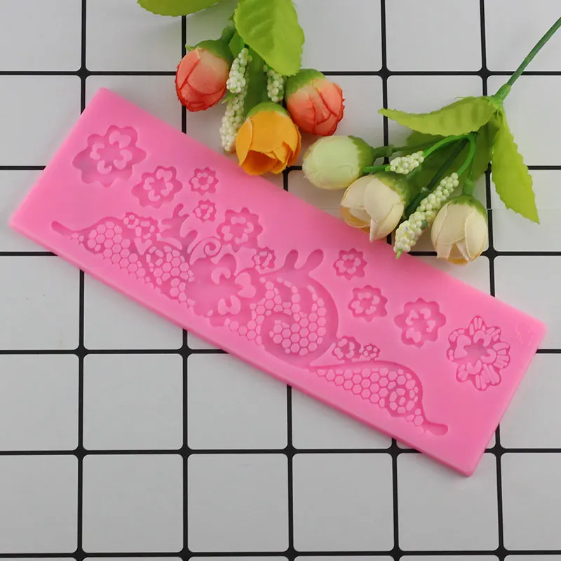 Mujiang кружева шаблон силиконовые формы для торта Формы для торта границы декоративные конфеты шоколадные цветы выпечки Кондитерские помадные формы