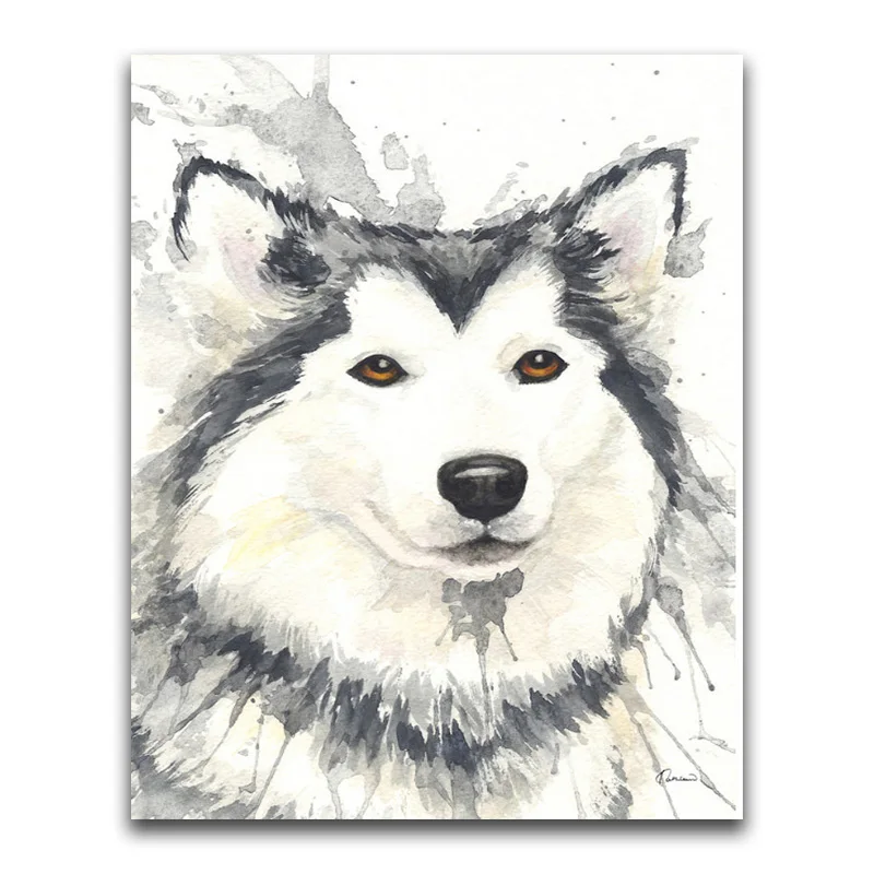 Full Round Diamond embroidery Cross stitch pet Husky Full Square Diamond painting dog DIY 3D Diamond mosaic Cartoon puppy art 