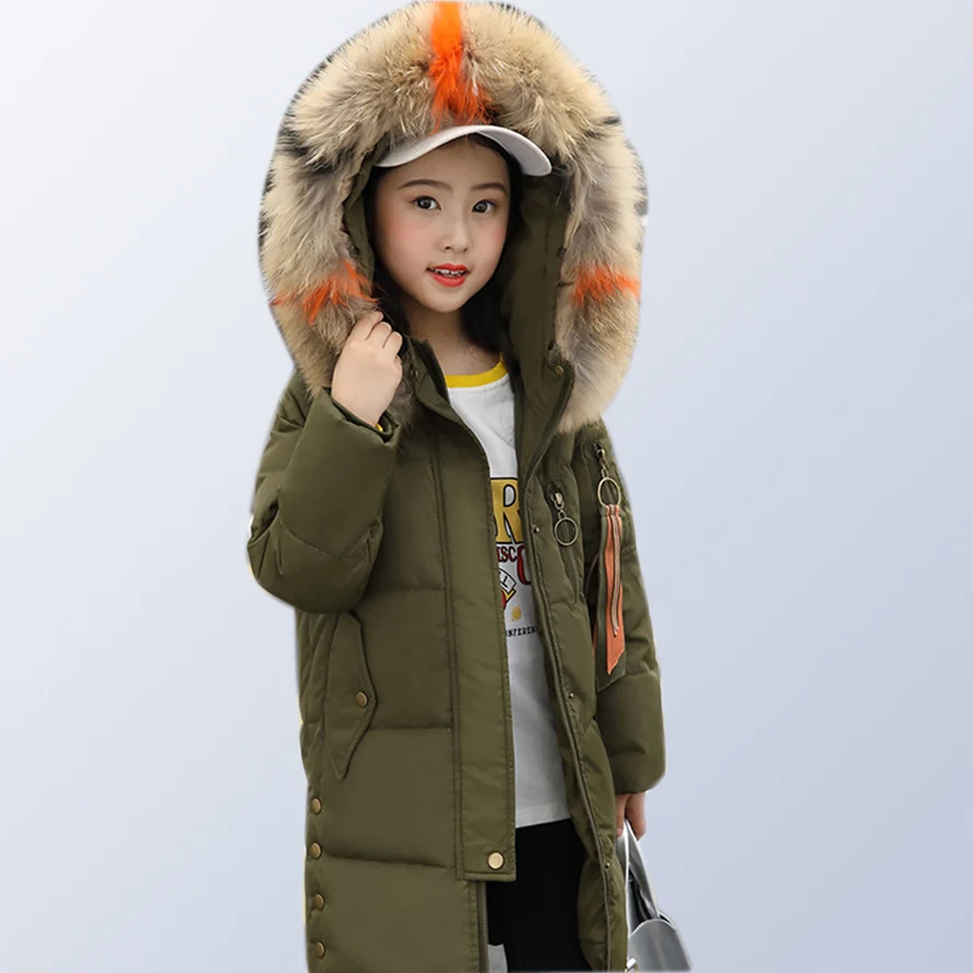 

Kids Winter Jacket Girls Winter Coats Children Winter Jacket Parkas Long Fur Hooded Teenage Girls Winter Coats 6 8 12 Year Old