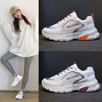 

Female Korean version 2019 spring new wild student female thick fashion tide casual shoes.