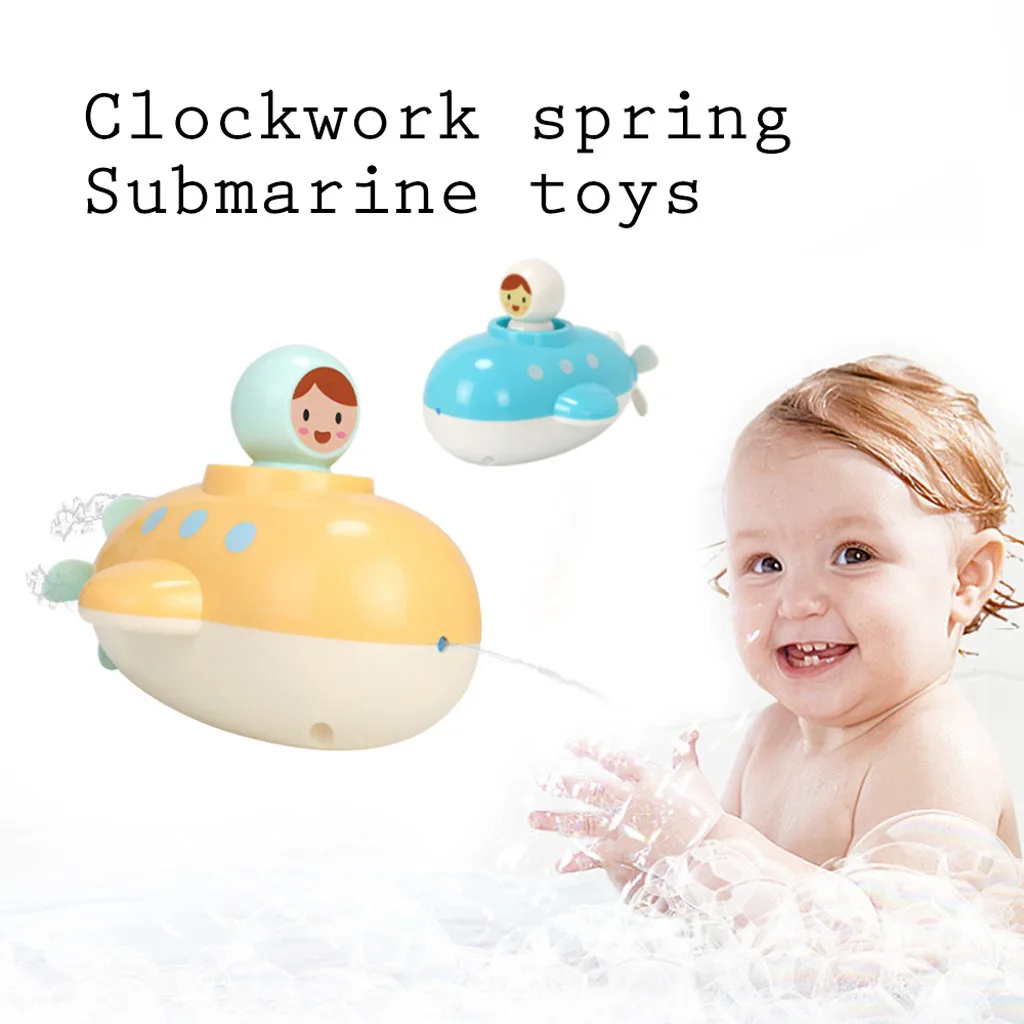 Baby Submarine Baby Bath Toys Kids Clockwork Water Blowing Toys Gun Outdoor Kids Bubble Gun Water Spray Playing Bathroom Toys
