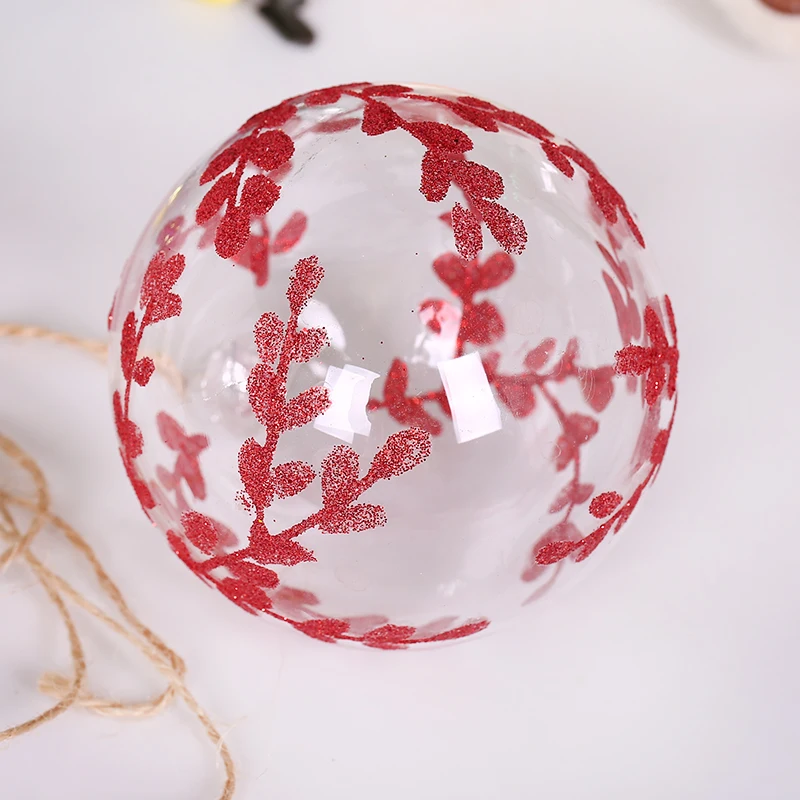 Многоразовый Рождественский стеклянный шар с красным осиром украшение в середине стола для свадеб фестиваль вечерние события украшение на день рождения 8 см