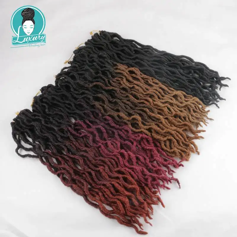 Роскошные плетеные Омбре 2" 24 корня Faux Locs Curly волнистые вязанные косички синтетические страшные богемные цыганские Локи накладные волосы