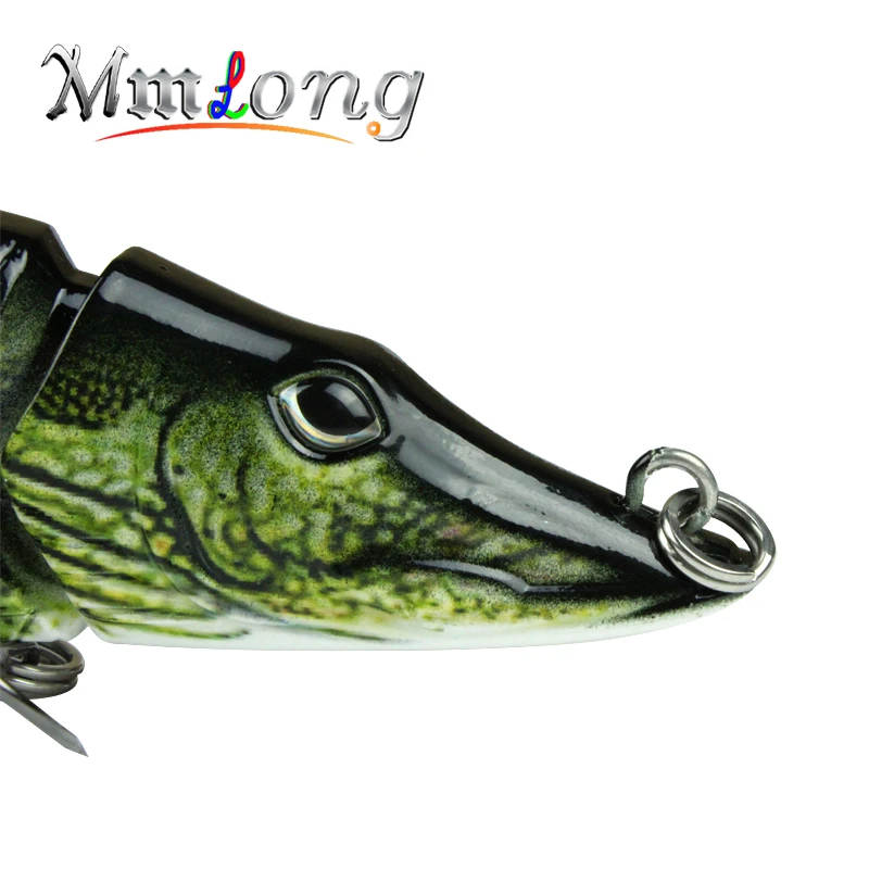 MMlong Artificial Lures Crankbait Slow Sink Swimbait 8 Segment Lure 3# Hook Fishing Tackle Hard Lifelike Bait MML-15B