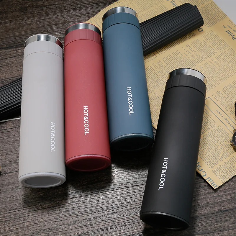 

500ml Stainless Steel Thermo Mug Business Travel Tea Bottle Frosted Cup Vacuum Flask Gift Bottle Car Office Water Insulated Cup