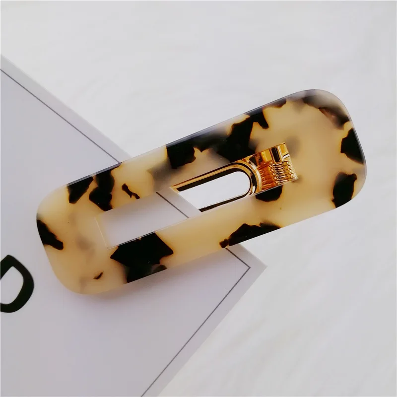Акриловые женские леопардовые заколки для волос для девочек, модные геометрические аксессуары для волос, Корея, 1 шт. треугольник, простая винтажная шпилька для волос - Цвет: 8