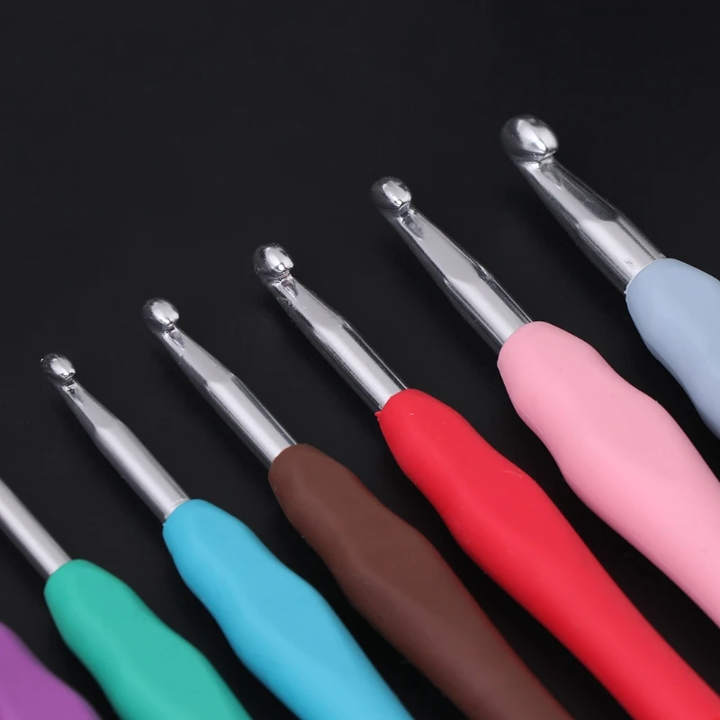 1 шт. эргономичные многоцветные крючки для вязания крючком спицы 2-8 мм чехол
