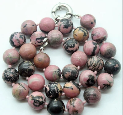 

huij 001071 Fashion Women's Jewelry Genuine 12mm Dark Pink Turquoise Beads NECKLACE