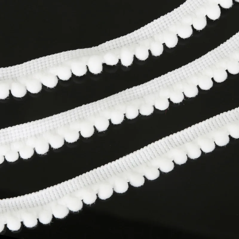 Vibrant Pom Pom Trim Fringe Ribbon for Crafts and Sewing - 5 Yards