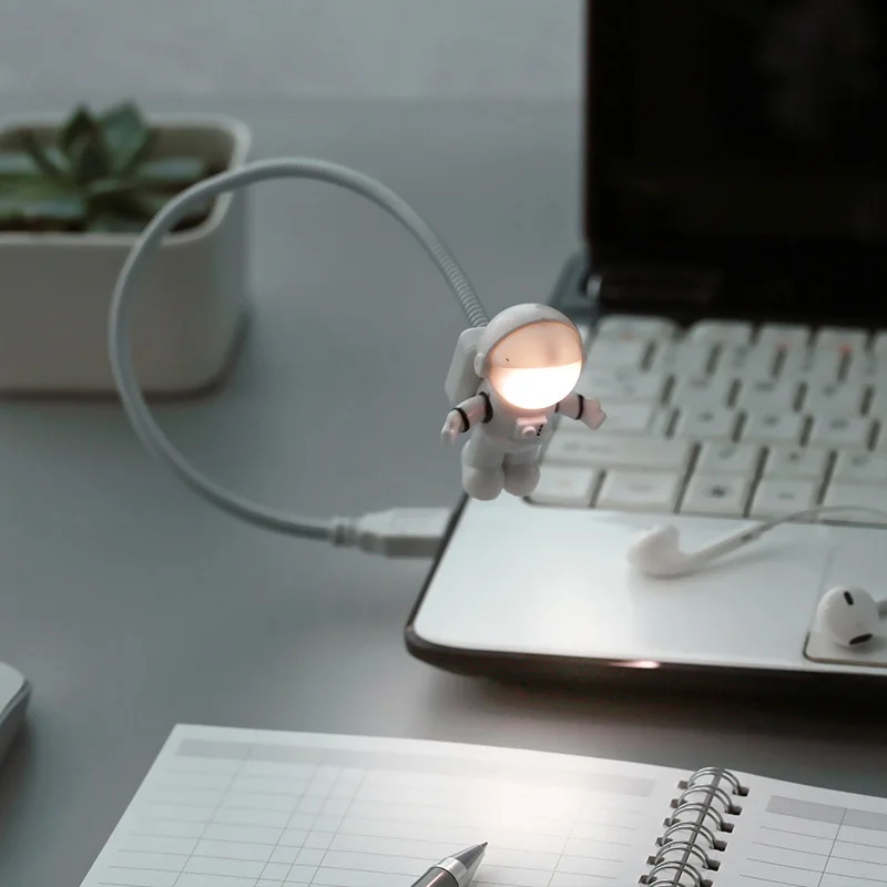 Spaceman клип светодиодный USB свет гибкая клавиатура ночник чтение Настольная лампа
