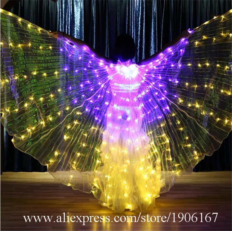 Bellydance colorful led light wings perform dress wings butterfly wears led costumes bar luminous cloak led0