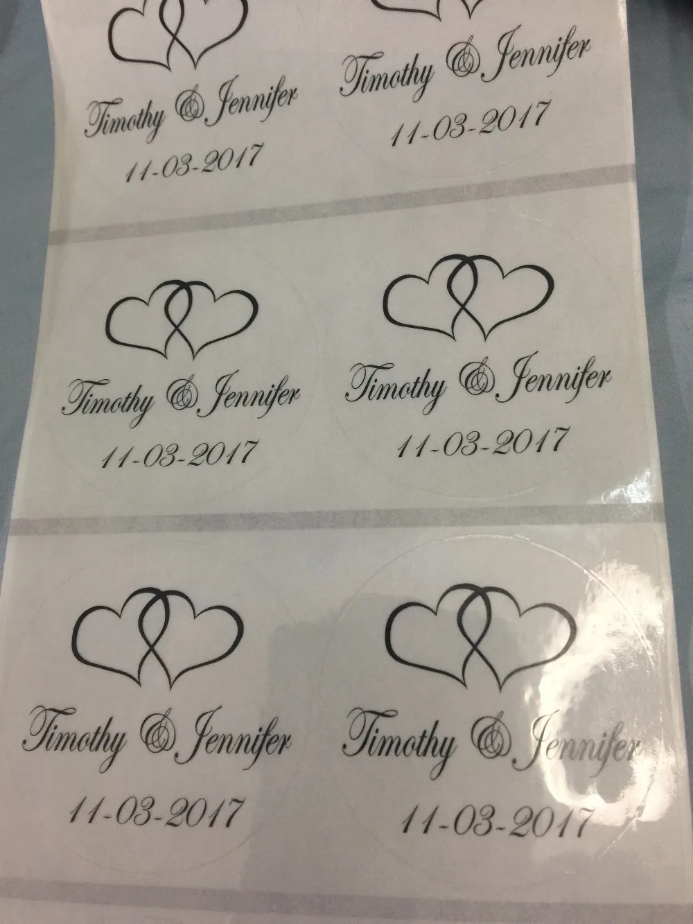 Wedding Engagement Decoration 90pcs Custom Personalized Double Heart Wedding Engagement Decoration 90pcs Custom Personalized Double Heart Waterproof Envelop Sticker Bride And Groom Name Labels In Stickers From Home Garden