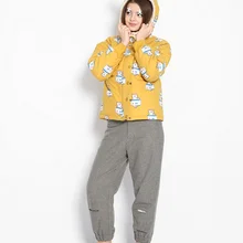 Новинка года; зимняя японская мягкая хлопковая короткая куртка Xiong'er с принтом куркумы