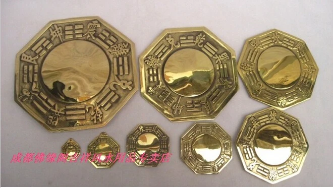 ZSR914+++crafts incense copper Bronze art Copper bagua mirror convex concave bronze evil spirits lucky | Дом и сад