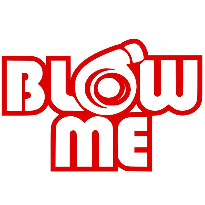 HotMeiNi 32.5CM x 50CM Blow Me Turbo Funny Car Sticker For Cars Door Side Window Rear Windshield Vinyl Decal 8 Colors