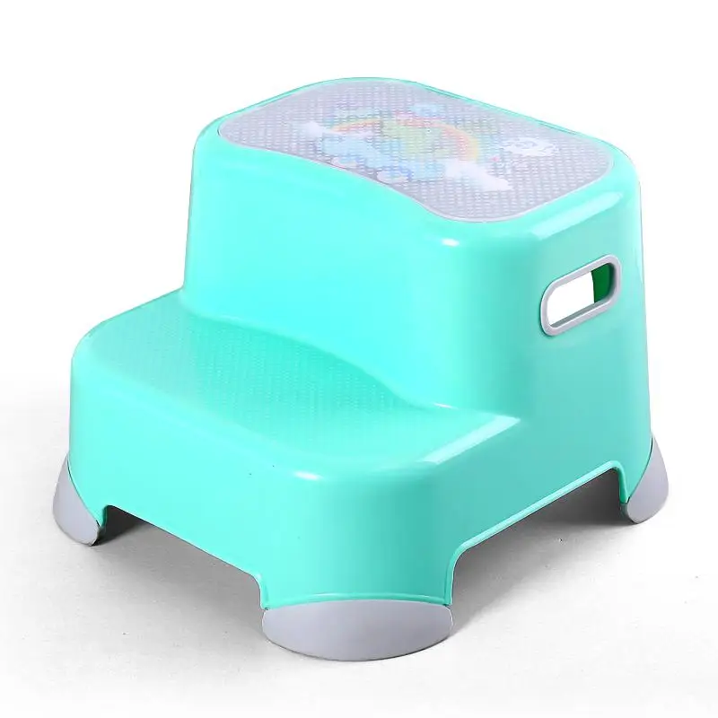 Утолщенный детский пластиковый табурет для мытья ног Подушка на стул для ног Детская ванная комната Нескользящая восходящая лестница Складная стремянка стул для ног - Цвет: style 1