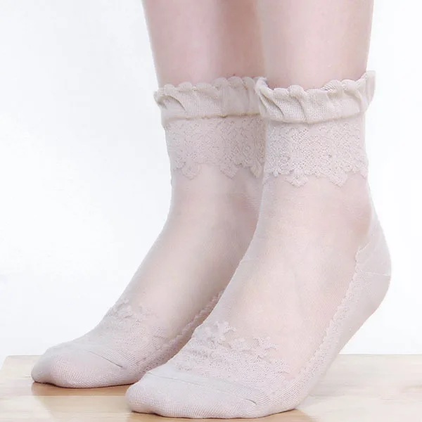 Buy 1Pair Women Lace Ruffle Ankle Sock Soft Comfy