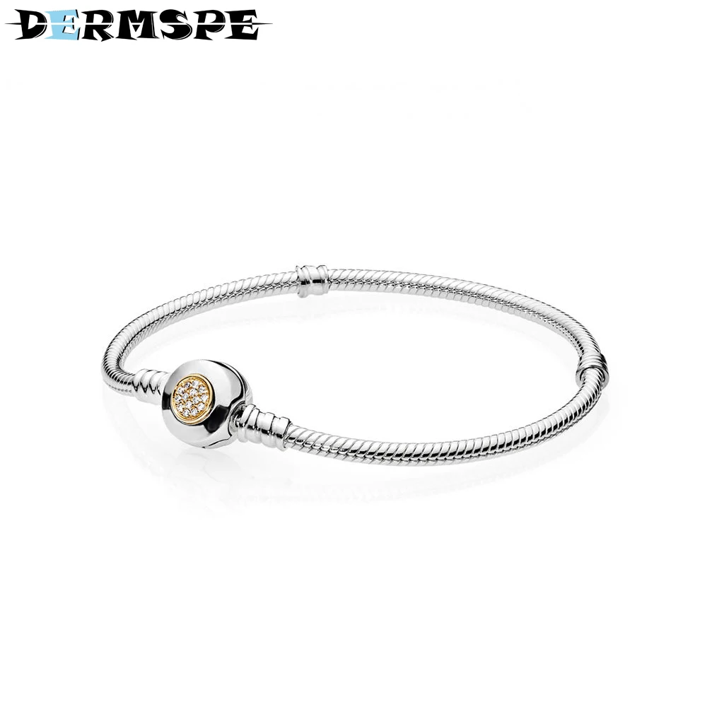 

DERMSPE 925 Sterling Silver Signature Bracelet, Clear CZ Fit Charms Women Fashion Gift 590741CZ Merry Christmas Jewelry