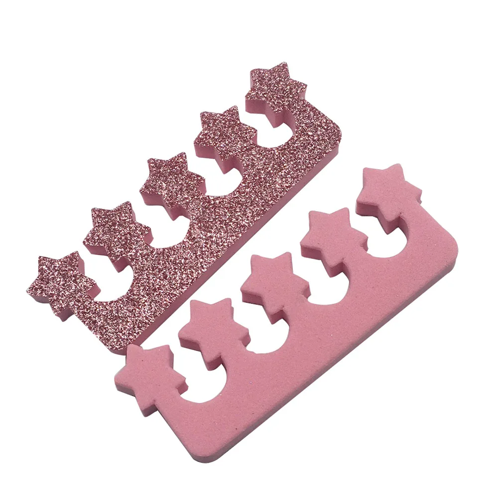 

2018 New Star 1pairs Pink GlitterManicure Tools Nail & Feet Care China EVA Material Nail Art Tools Finger Toe Seperators