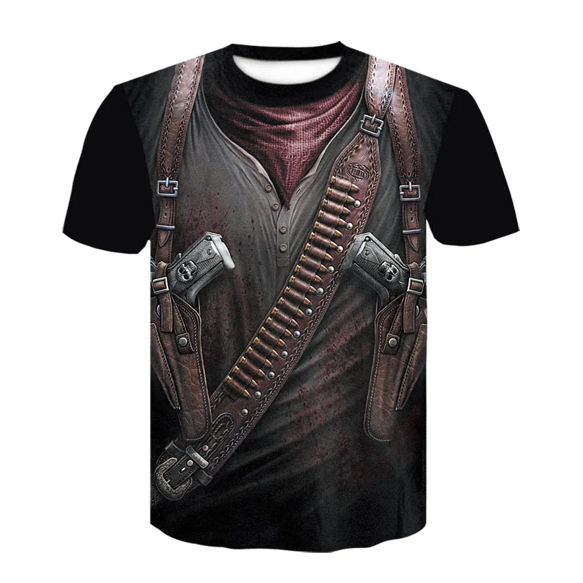 

2018 New Cloudstyle Own Design Men's T shirt 3D Gun Warrior Tshirt Print Knife Harajuku Tops Tee Short Sleeve Fitness t-shirt