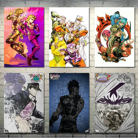 

JoJo s Bizarre Adventure Action Japan Anime Art Silk Canvas Poster 13x20 24x36inch Wall Pictures-001