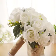 Искусственный белый цветок букет Свадебный букет де mariage ручной работы Листья жемчужные цветы Свадебные букеты невесты