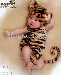 Мягкие новые newbosrn Детский Костюм Опора тигр младенческой девочка и мальчик вязать крючком