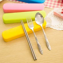 1 Набор из трех предметов, портативные наборы посуды, комбинированная ложка, вилка, палочки для еды, Bento, посуда, кухонные инструменты, посуда