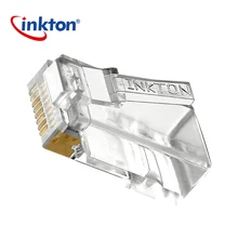 Inkton RJ45 разъем хрустальные головки Cat6 UTP 8p8c Ethernet кабельный разъем высокое качество позолоченный Cat 6 кристальная головка YS6000