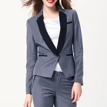 Модный серый осенний Повседневный Женский Элегантный Приталенный, с одной пуговицей, верхняя одежда, костюм женский офисный костюм