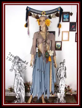 

Belly dance top Transparent thin Belly Dance Top with trumpet sleeves Gypsy Bohemia CE74-82