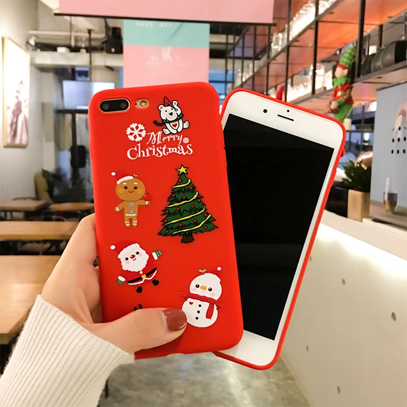 KISSCASE-Christmas-Phone-Case-For-iPhone-XR-XS-7-8-Lovely-Cartoon-Santa-Claus-Elk-Soft(2)
