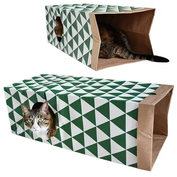 

Cat Pet Supplies Cat Toy Foldable Double Thickening Kraft Paper Two-channel Tunnel Paper Cat House