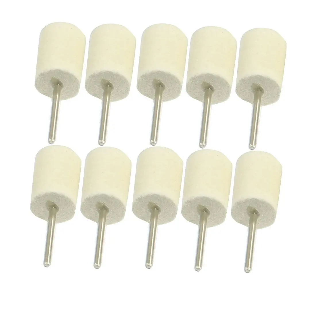 KSOL 10 Pcs Buffing Polishing 3mm Shank Soft Cylindrical Felt Bobs 18mm