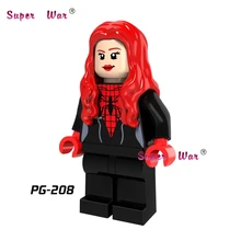 50 шт. Супер герои Marvel Человек-паук женщина-паук Строительные блоки, друзья хобби модели наборы игрушки для мальчиков