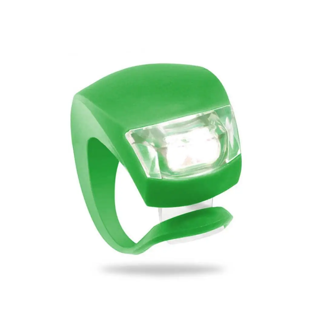 1 шт. силиконовый велосипедный светильник водонепроницаемый светодиодный авариПредупреждение сигнальный фонарь велосипедный передний задний рельсовый светильник велосипедный светильник - Цвет: Green