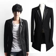 Весенне-осенняя мужская одежда звезда gd Повседневный лоскутный костюм средней длины Верхняя одежда Мужская модная куртка сценические костюмы певицы