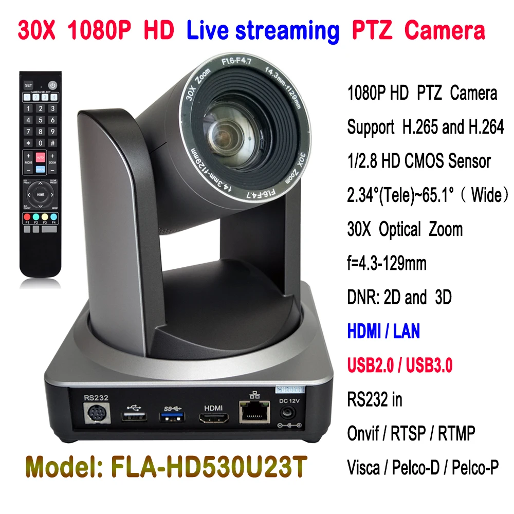 2MP HDMI IP PTZ Camera 1080P broadcasting quality video conference