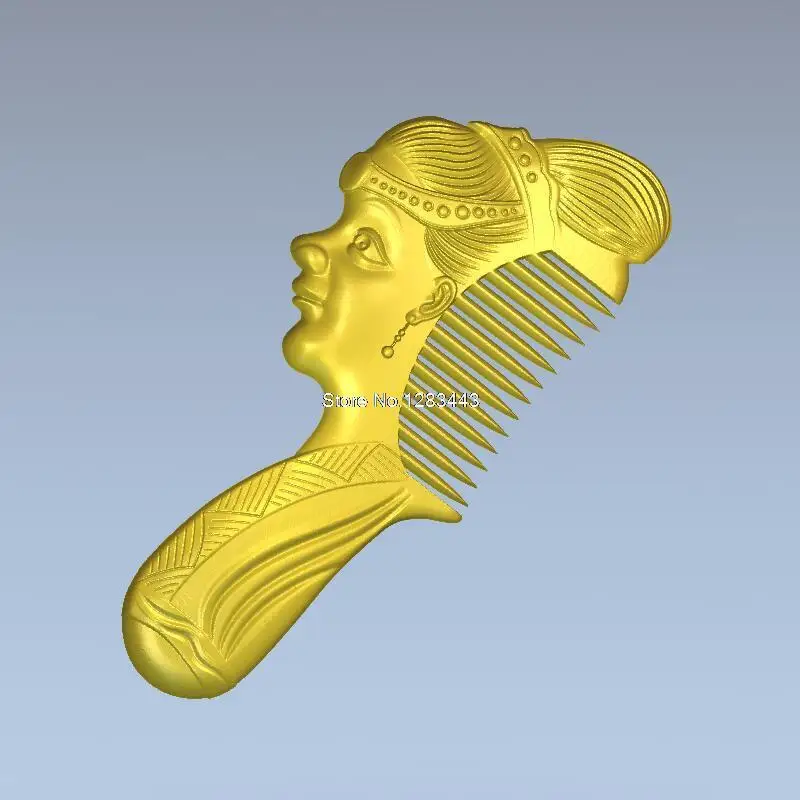 Расческа с женской 3d модель рельеф для ЧПУ в формате STL файл 3D станка ЧПУ|comb machine|3d