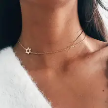 Sideway – collier étoile de David pour femmes, petite étoile minimaliste Simple, breloque Coker, petite chauve-souris Mitzvah, bijoux cadeau