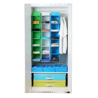 

Fashion wardrobe hanging storage bag High quality Oxford Folding storage bag 6 Layers Clothing storage