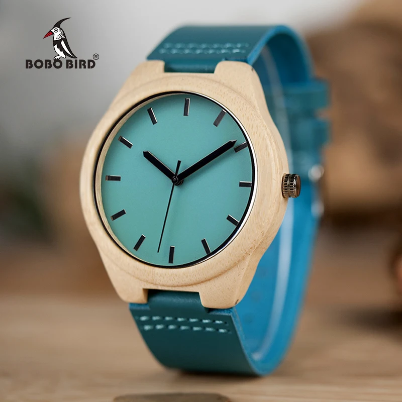 BOBO BIRD CbF20 Leather Band Wooden Watches Men Handmade Maple Fashion Casual Design Watches for Male as Gifts