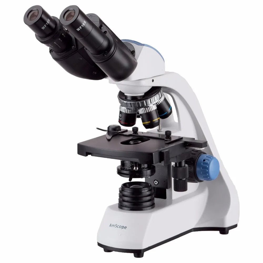 AmScope 40X-1600X светодиодный бинокулярный составной Микроскоп w 3D двух-Слои механический этап