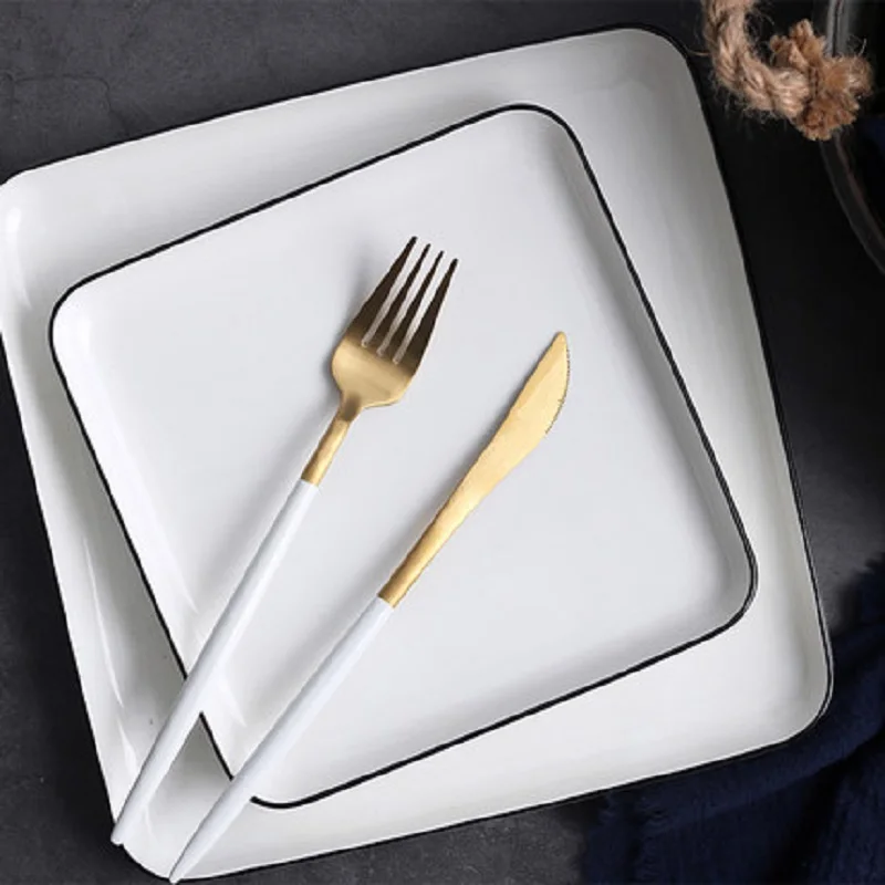 

Household ceramic creative fish salad fruit dish square style tableware Japanese dishes