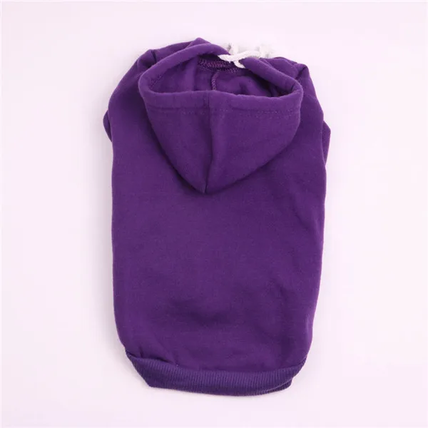 Для маленького, небольшого питомца Повседневное одежда с капюшоном Демисезонный классический Собака толстовки пальто однотонная милая собака щенок Толстовка костюмы 10A - Цвет: purple